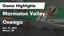 Marmaton Valley  vs Oswego  Game Highlights - Oct. 22, 2022