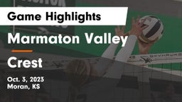 Marmaton Valley  vs Crest Game Highlights - Oct. 3, 2023