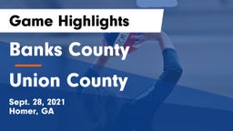Banks County  vs Union County  Game Highlights - Sept. 28, 2021