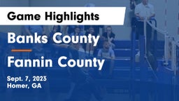 Banks County  vs Fannin County  Game Highlights - Sept. 7, 2023