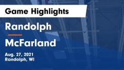 Randolph  vs McFarland  Game Highlights - Aug. 27, 2021