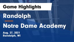 Randolph  vs Notre Dame Academy Game Highlights - Aug. 27, 2021