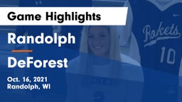 Randolph  vs DeForest  Game Highlights - Oct. 16, 2021