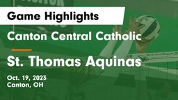 Canton Central Catholic  vs St. Thomas Aquinas  Game Highlights - Oct. 19, 2023