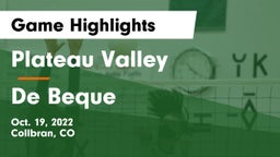Plateau Valley  vs De Beque Game Highlights - Oct. 19, 2022