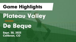 Plateau Valley  vs De Beque Game Highlights - Sept. 30, 2023