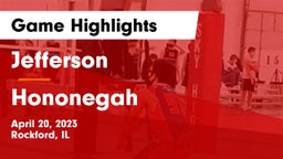 Jefferson  vs Hononegah  Game Highlights - April 20, 2023