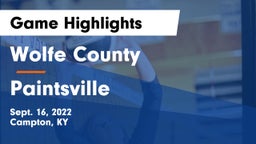 Wolfe County  vs Paintsville  Game Highlights - Sept. 16, 2022