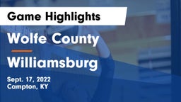 Wolfe County  vs Williamsburg   Game Highlights - Sept. 17, 2022