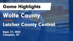 Wolfe County  vs Letcher County Central  Game Highlights - Sept. 21, 2022
