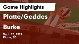 Platte/Geddes  vs Burke  Game Highlights - Sept. 20, 2022