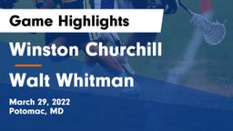 Winston Churchill  vs Walt Whitman Game Highlights - March 29, 2022