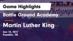 Battle Ground Academy  vs Martin Luther King Game Highlights - Jan 14, 2017