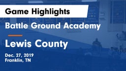 Battle Ground Academy  vs Lewis County  Game Highlights - Dec. 27, 2019