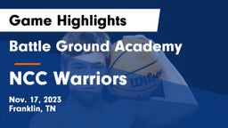Battle Ground Academy  vs NCC Warriors Game Highlights - Nov. 17, 2023
