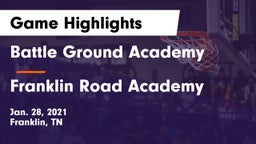 Battle Ground Academy  vs Franklin Road Academy Game Highlights - Jan. 28, 2021