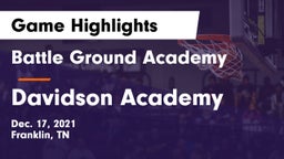 Battle Ground Academy  vs Davidson Academy  Game Highlights - Dec. 17, 2021