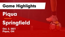 Piqua  vs Springfield  Game Highlights - Oct. 2, 2021