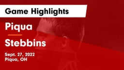 Piqua  vs Stebbins Game Highlights - Sept. 27, 2022