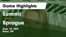 Summit  vs Sprague  Game Highlights - Sept. 10, 2022