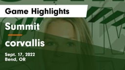 Summit  vs corvallis  Game Highlights - Sept. 17, 2022