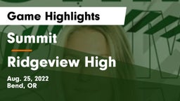 Summit  vs Ridgeview High Game Highlights - Aug. 25, 2022