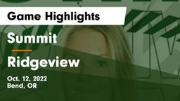 Summit  vs Ridgeview  Game Highlights - Oct. 12, 2022
