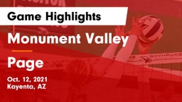 Monument Valley  vs Page  Game Highlights - Oct. 12, 2021