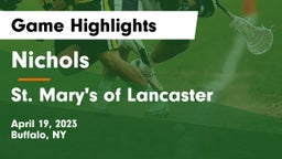 Nichols  vs St. Mary's of Lancaster Game Highlights - April 19, 2023