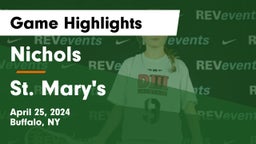 Nichols  vs St. Mary's  Game Highlights - April 25, 2024