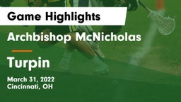 Archbishop McNicholas  vs Turpin  Game Highlights - March 31, 2022