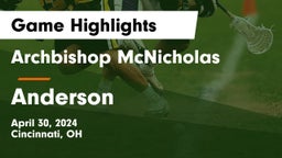 Archbishop McNicholas  vs Anderson  Game Highlights - April 30, 2024