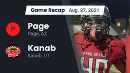 Recap: Page  vs. Kanab  2021
