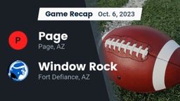 Recap: Page  vs. Window Rock  2023