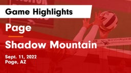 Page  vs Shadow Mountain  Game Highlights - Sept. 11, 2022