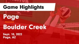 Page  vs Boulder Creek  Game Highlights - Sept. 10, 2022