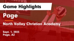 Page  vs North Valley Christian Academy Game Highlights - Sept. 1, 2023