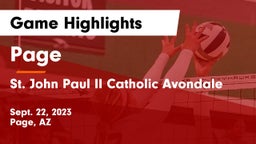 Page  vs St. John Paul II Catholic Avondale Game Highlights - Sept. 22, 2023