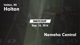 Matchup: Holton  vs. Nemeha Central 2016