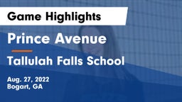 Prince Avenue  vs Tallulah Falls School Game Highlights - Aug. 27, 2022