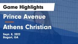 Prince Avenue  vs Athens Christian  Game Highlights - Sept. 8, 2022