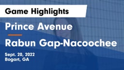 Prince Avenue  vs Rabun Gap-Nacoochee  Game Highlights - Sept. 20, 2022
