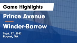 Prince Avenue  vs Winder-Barrow  Game Highlights - Sept. 27, 2022