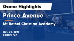 Prince Avenue  vs Mt Bethel Christian Academy Game Highlights - Oct. 21, 2023