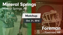 Matchup: Mineral Springs vs. Foreman  2016
