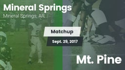 Matchup: Mineral Springs vs. Mt. Pine 2017