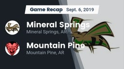 Recap: Mineral Springs  vs. Mountain Pine  2019