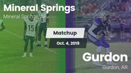 Matchup: Mineral Springs vs. Gurdon  2019