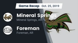 Recap: Mineral Springs  vs. Foreman  2019