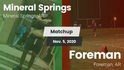 Matchup: Mineral Springs vs. Foreman  2020